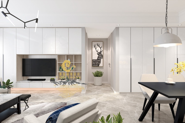 青岛北欧风格装修设计效果图-叶公馆