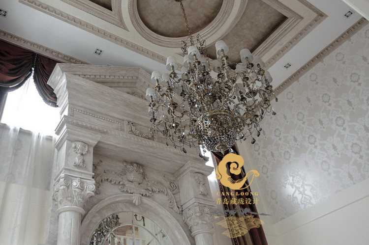 青岛法式轻奢风格别墅装修设计_金爵