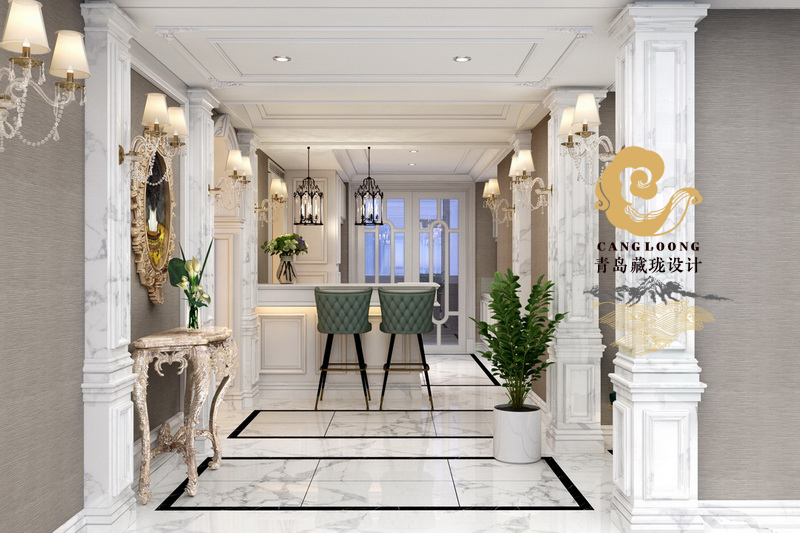 青岛浪漫欧式风格海景复式设计_丽都国际