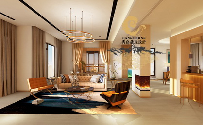 青岛轻奢别墅装修设计-青建悦廷