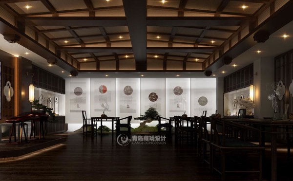 青岛茶金库会所茶叶店装修设计效果图